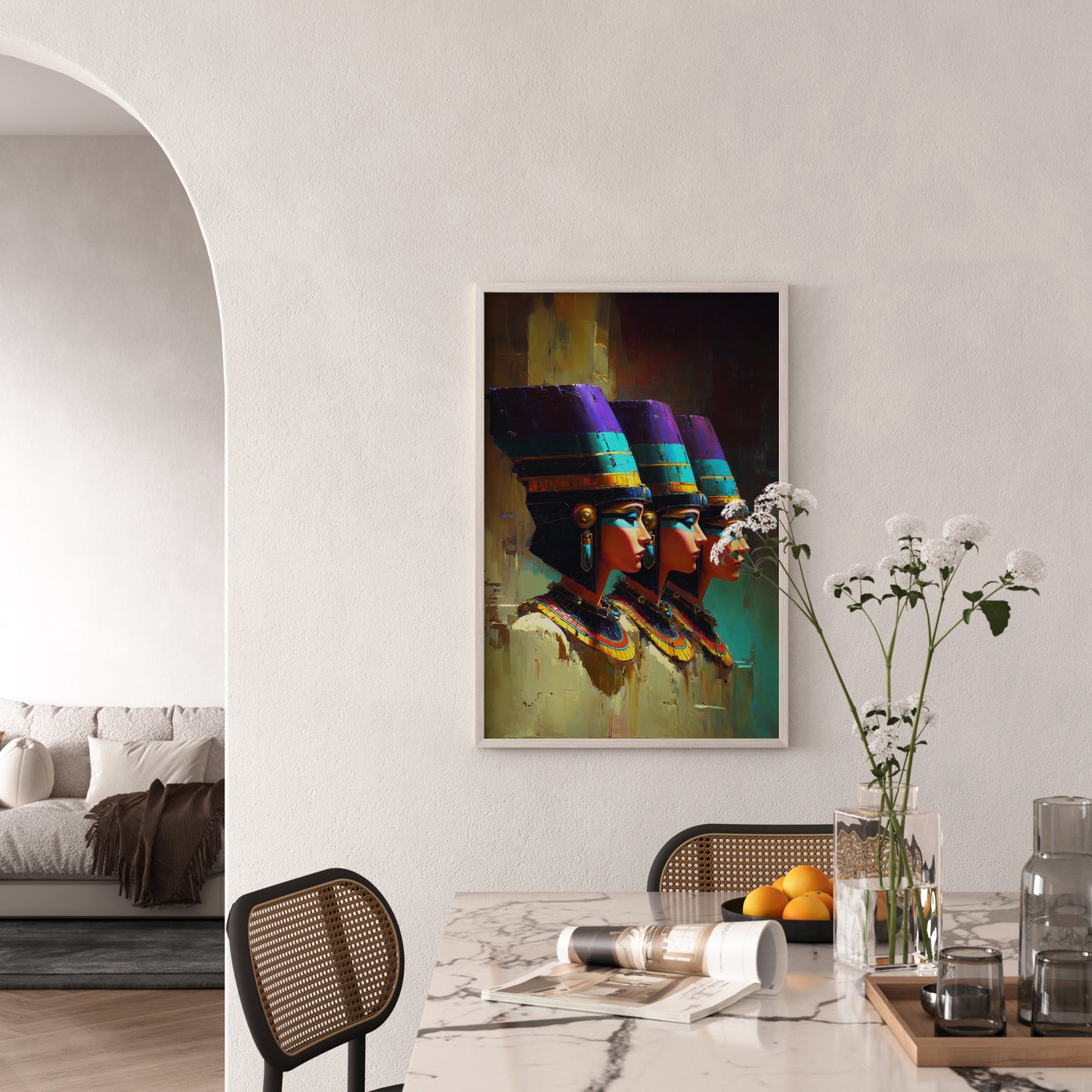 Empresses.Triad of Eternity – Neo-Egyptian Queens Wall Art Print