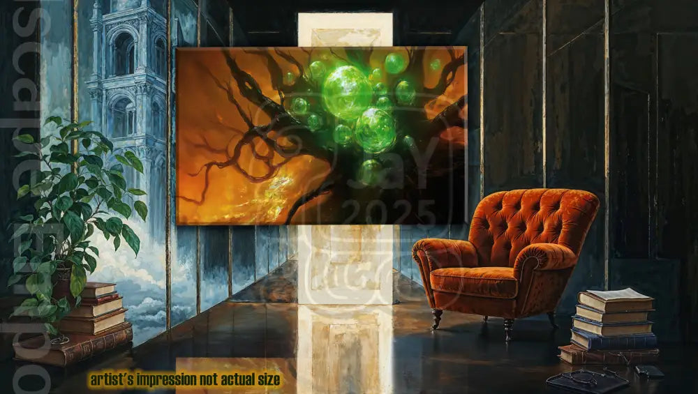 Emerald Cluster 70cm x 100cm, 27.6inches x 39.4inches / Print only Giclée.Original digital painting – unique art print wall decoration