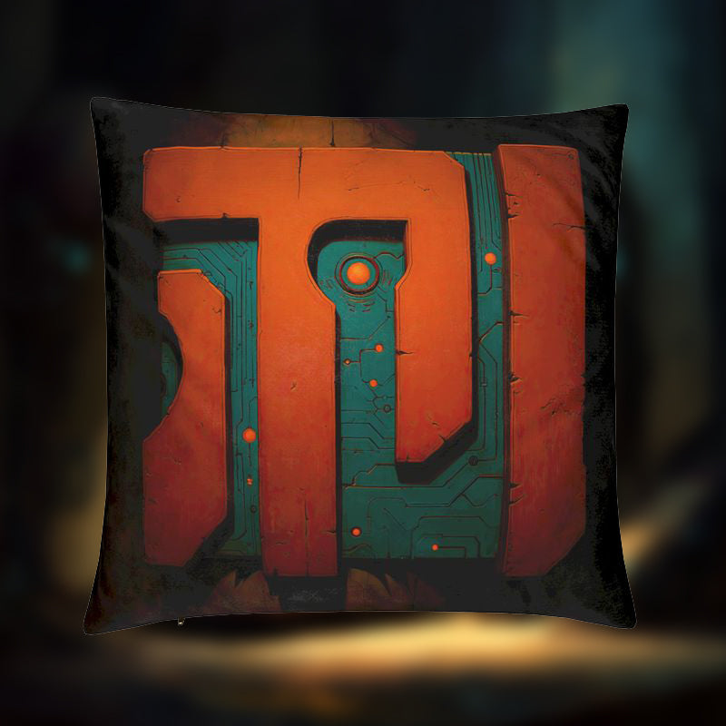 Circuit Ronin – Futuristic Samurai Meditation Cushion Cover
