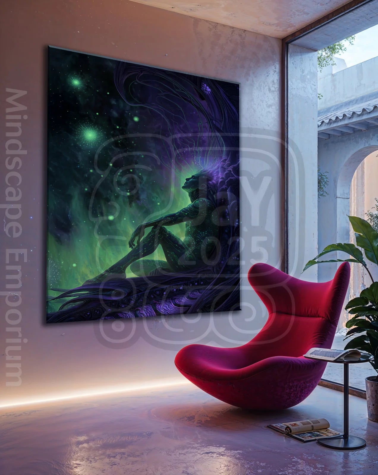 Neural Bloom 70cm x 100cm, 27.6inches x 39.4inches / Print only Giclée.Futuristic android design – unique art print for wall decor