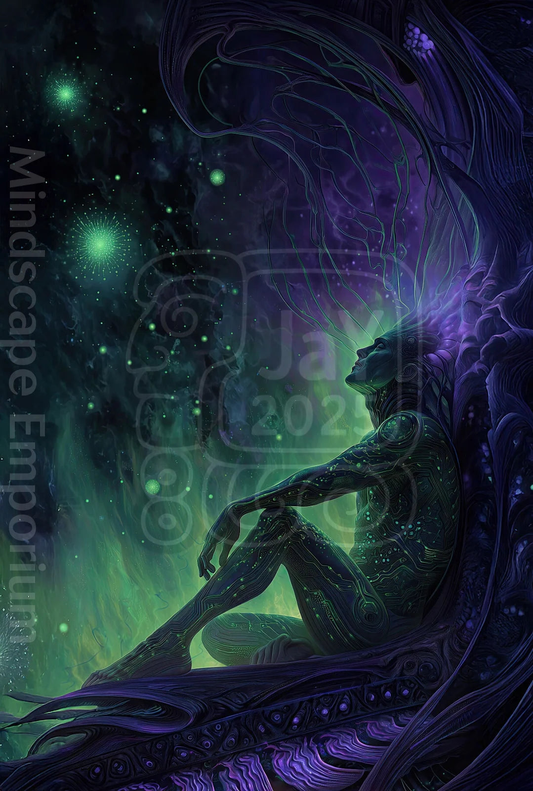 Futuristic android design – unique art print for wall decor