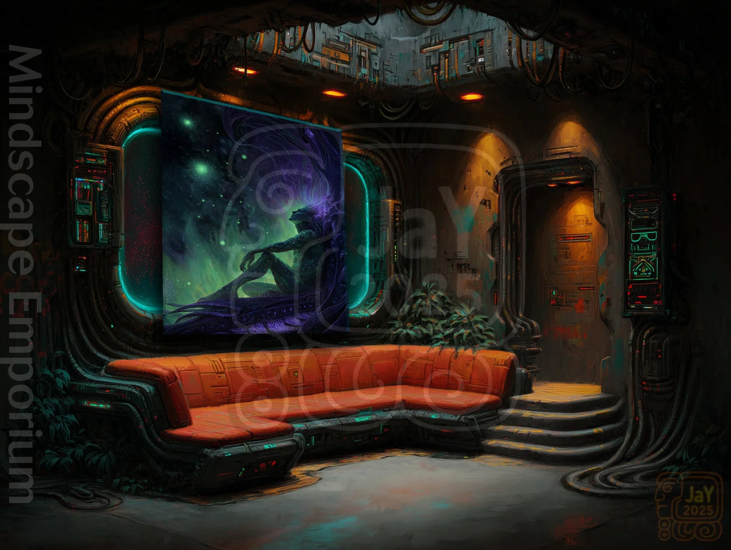 Neural Bloom 70cm x 100cm, 27.6inches x 39.4inches / Print only Giclée.Futuristic android design – unique art print for wall decor
