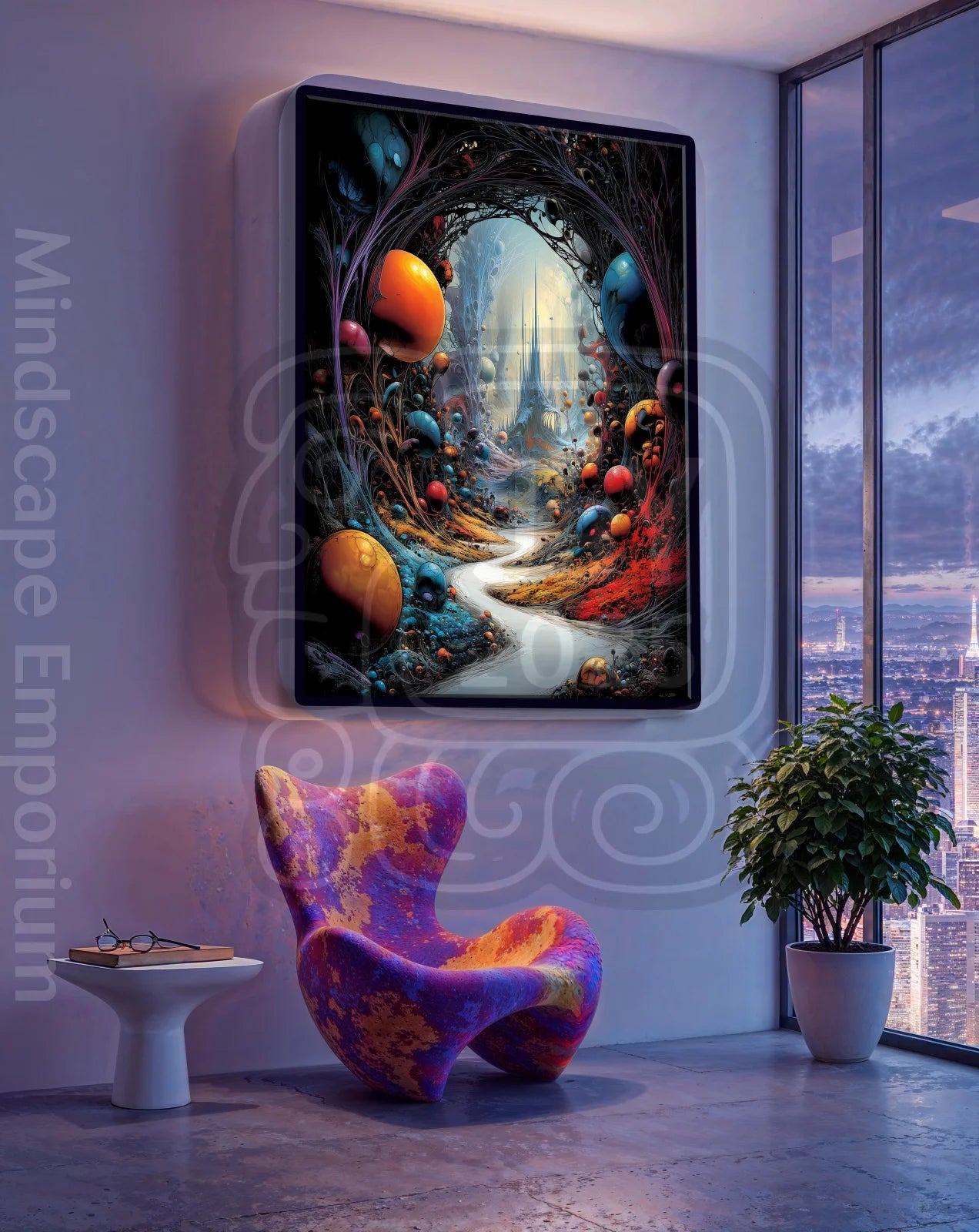Path of the Fractal Bloom 2 70cm x 100cm, 27.6inches x 39.4inches / Print only Giclée. Original digital painting – unique art print wall decoration