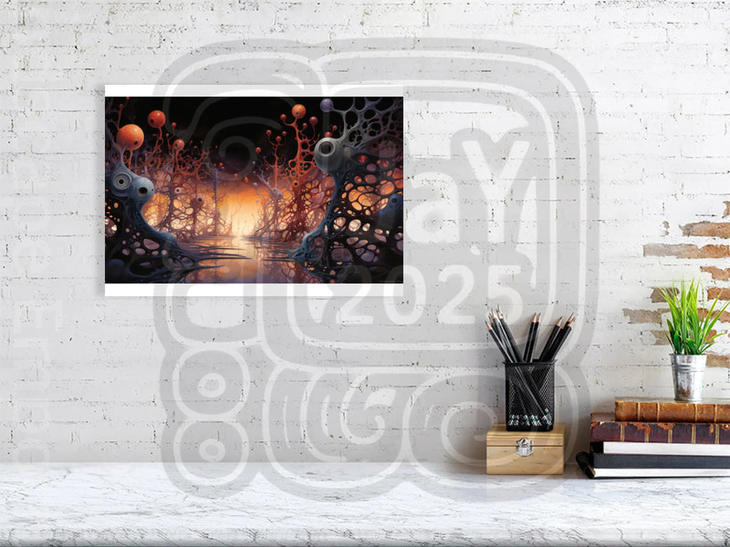Surreal cosmic illustration – spiritual wall art home decor