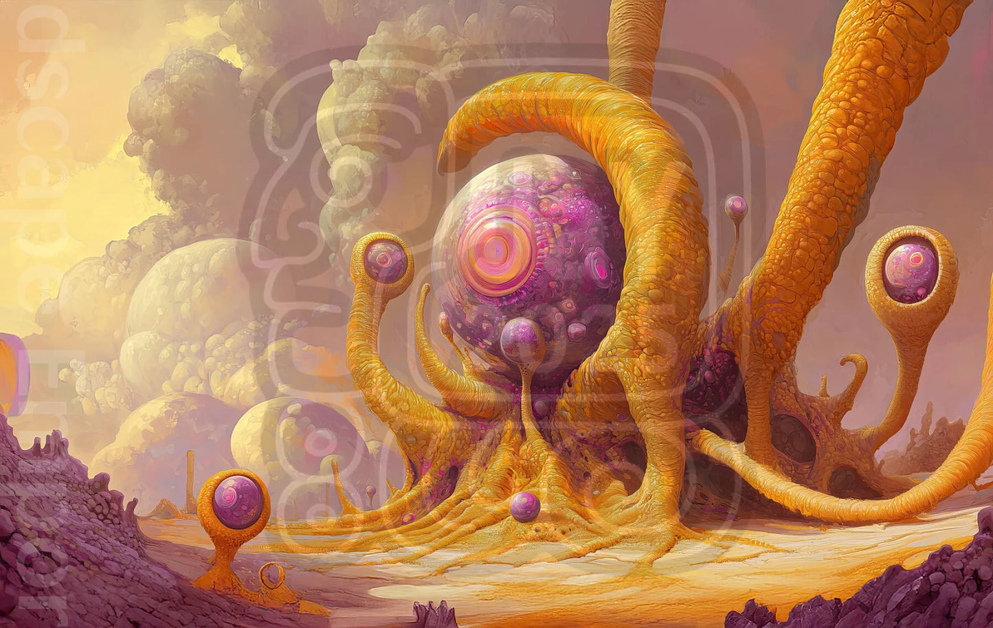 Sci fi fantasy landscape art print cosmic alien world giclee wall decor