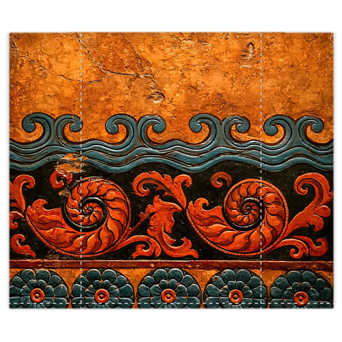 Minoan Sea Frieze Cotton Duvet Cover | Minoan Fresco Duvet Cover
