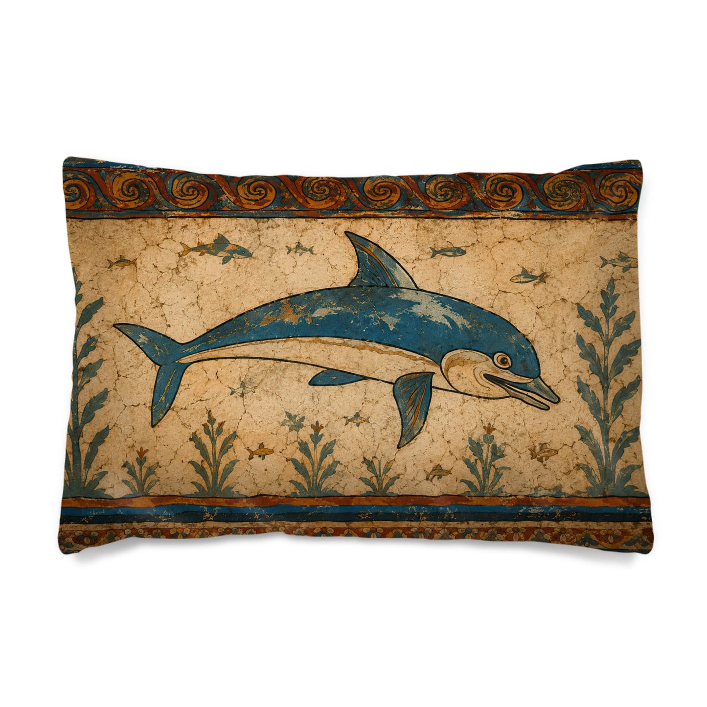 Minoan Sea Frieze Cotton Duvet Cover | Minoan Fresco Duvet Cover
