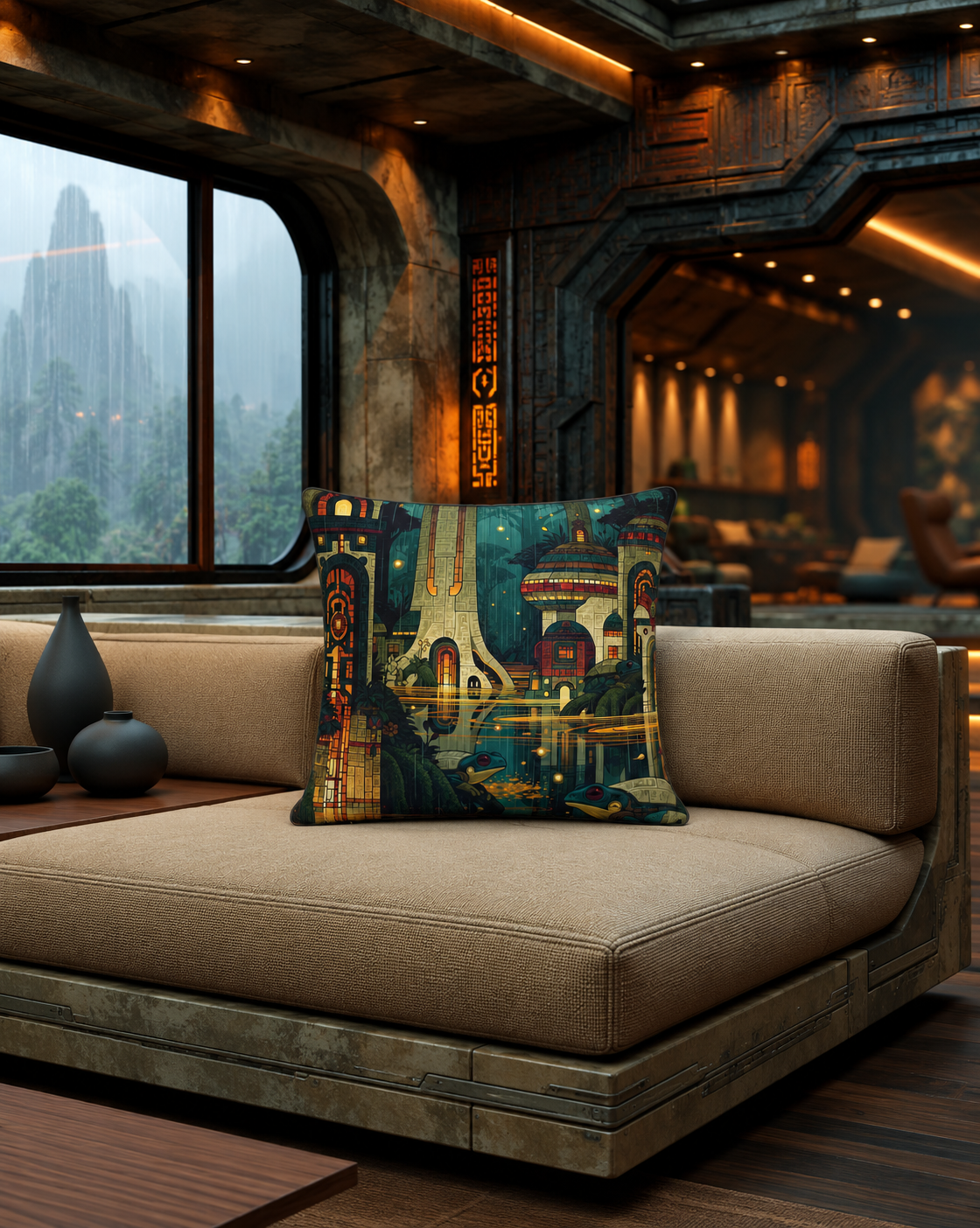 Archive Signal Skinks | Machine Rainforest Cushion