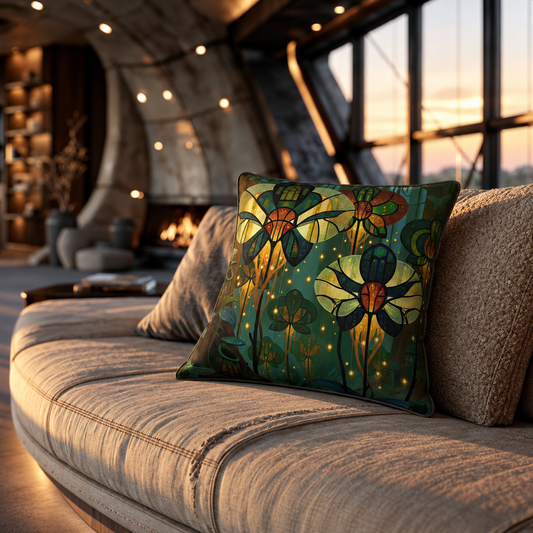 Archive Signal Blooms | Machine Rainforest Cushion