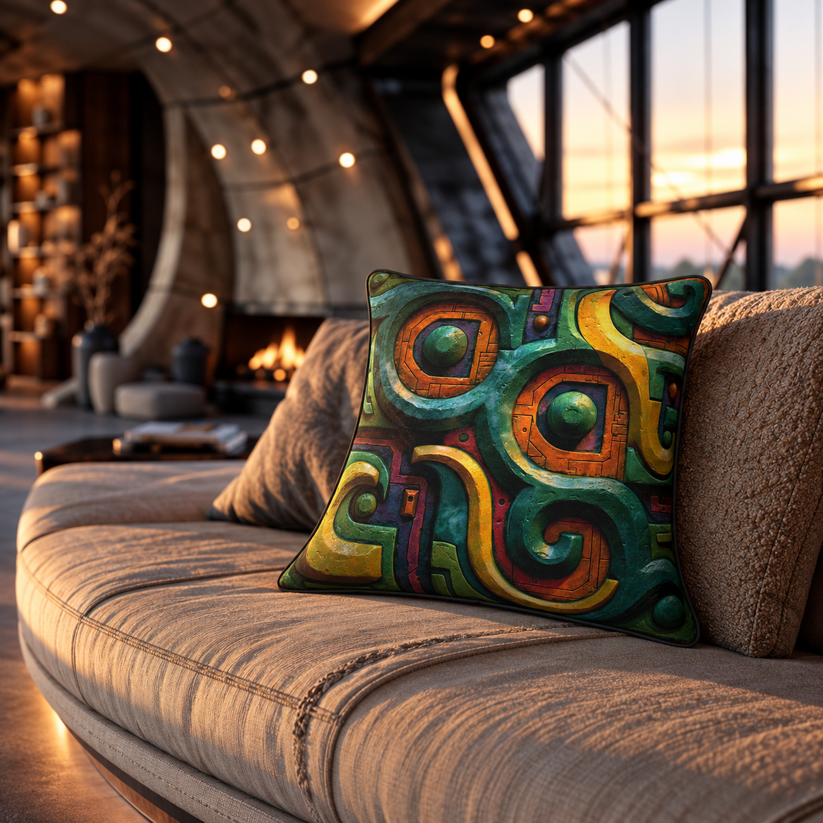 Archive Signal Blooms | Machine Rainforest Cushion