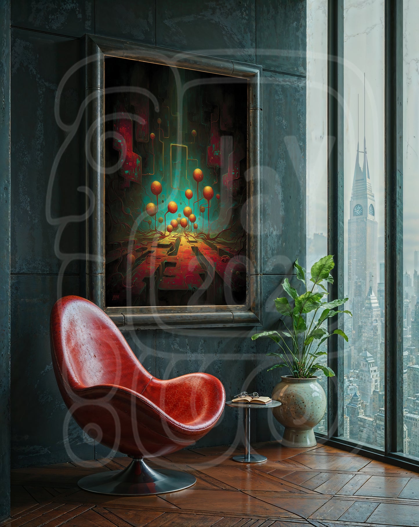Glowroot Circuitry – Surreal Techno-Organic Art Print