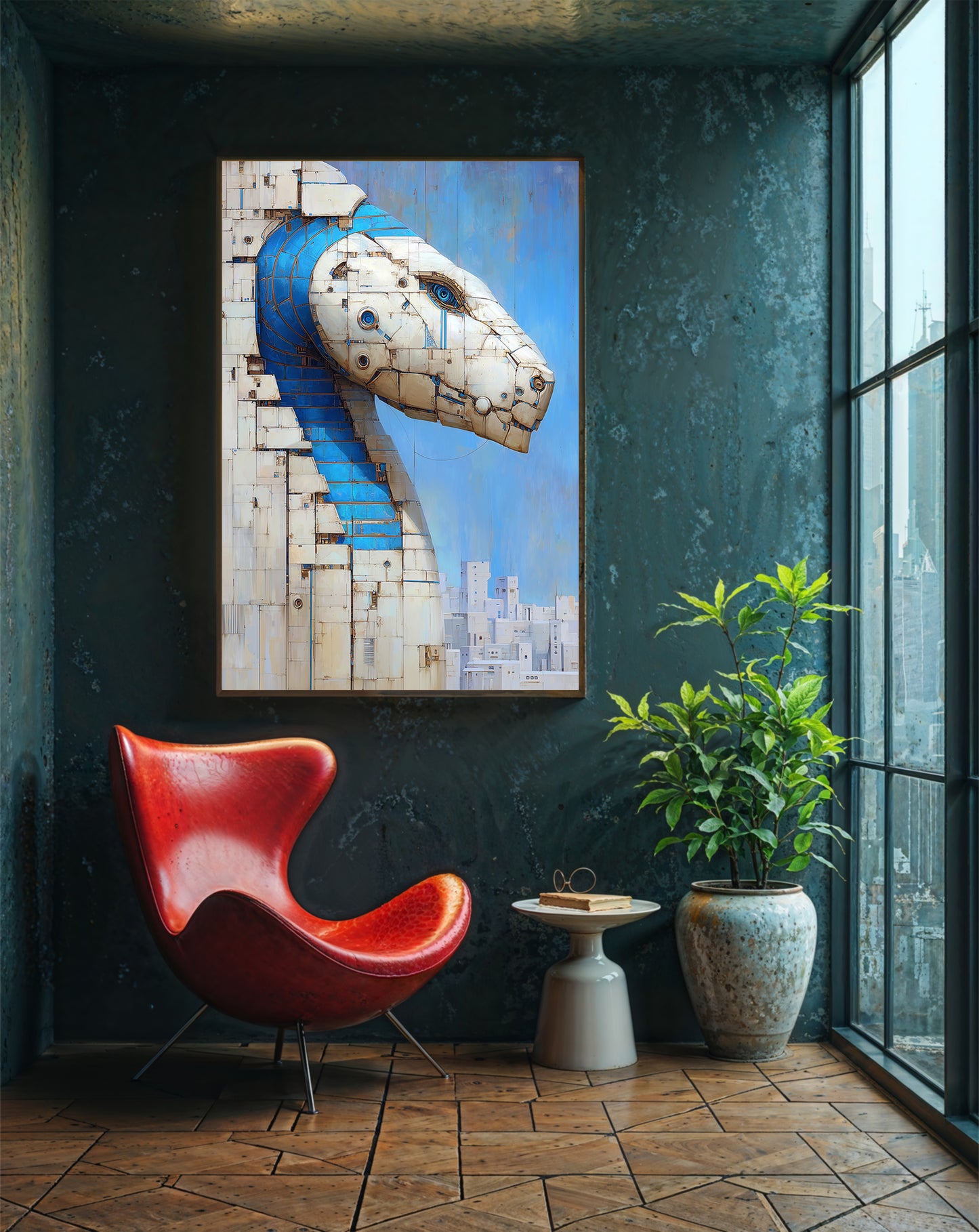 Aegean Sentinel | Futuristic Serpent Wall Art Print