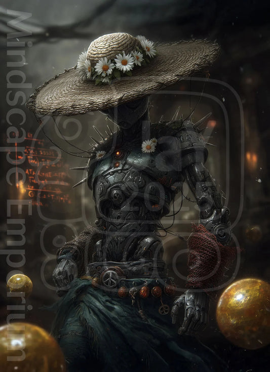 Futuristic android design – unique art print for wall decor