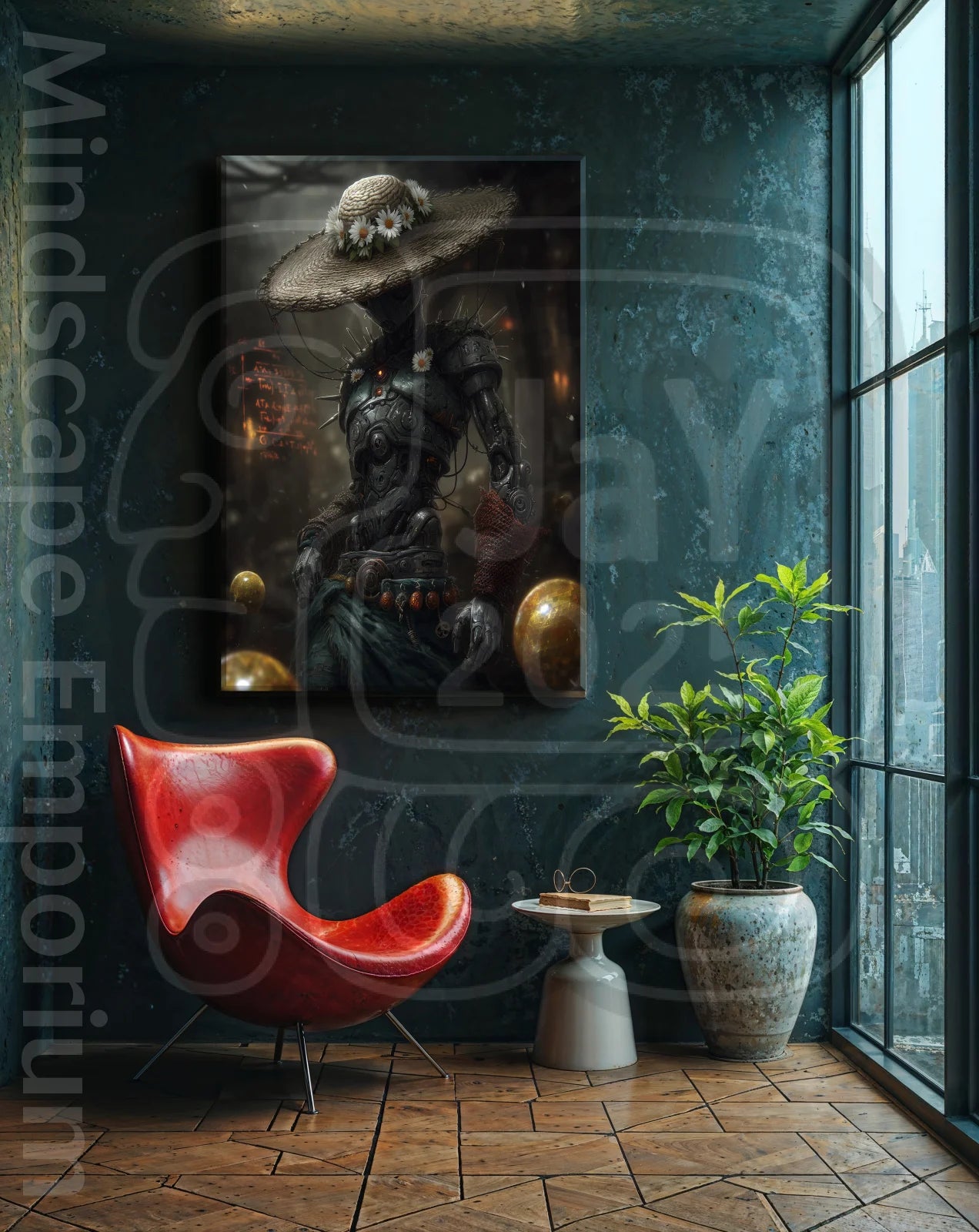 Botanica Machina 70cm x 100cm, 27.6inches x 39.4inches / Print only Giclée.Futuristic android design – unique art print for wall decor