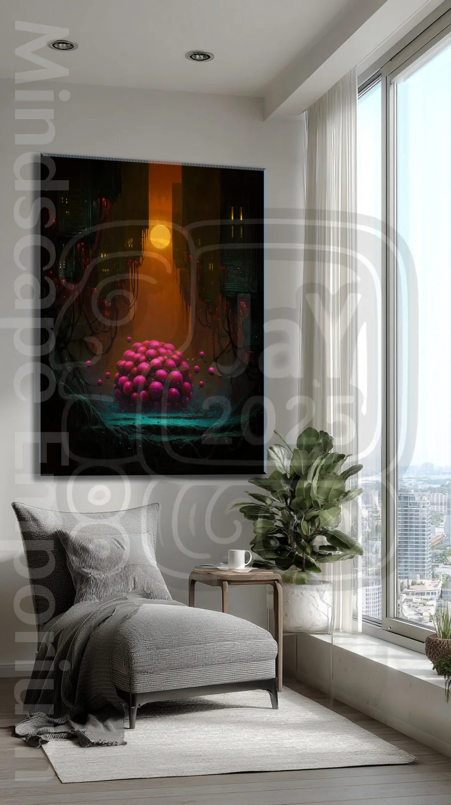 Core Awakening 70cm x 100cm, 27.6inches x 39.4inches / Print only Giclée.Surreal cosmic illustration – spiritual wall art home decor