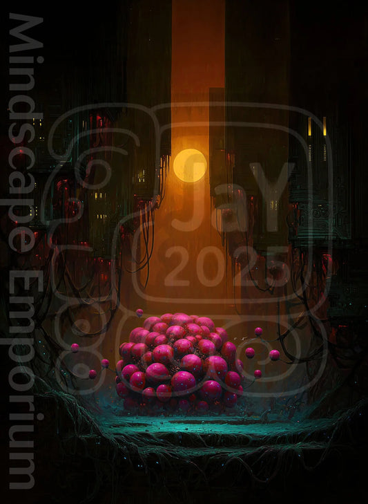 Futuristic cyber artwork – contemporary wall art print decor
