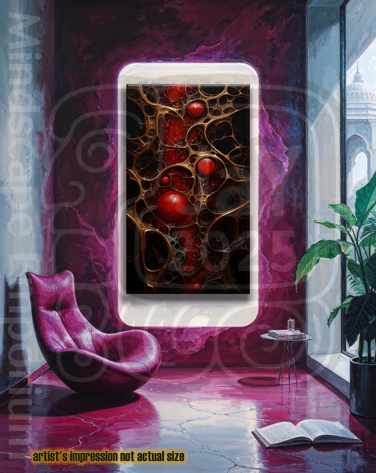 Surreal cosmic illustration – spiritual wall art home decor.Visionary digital artwork – cosmic wall art print poster