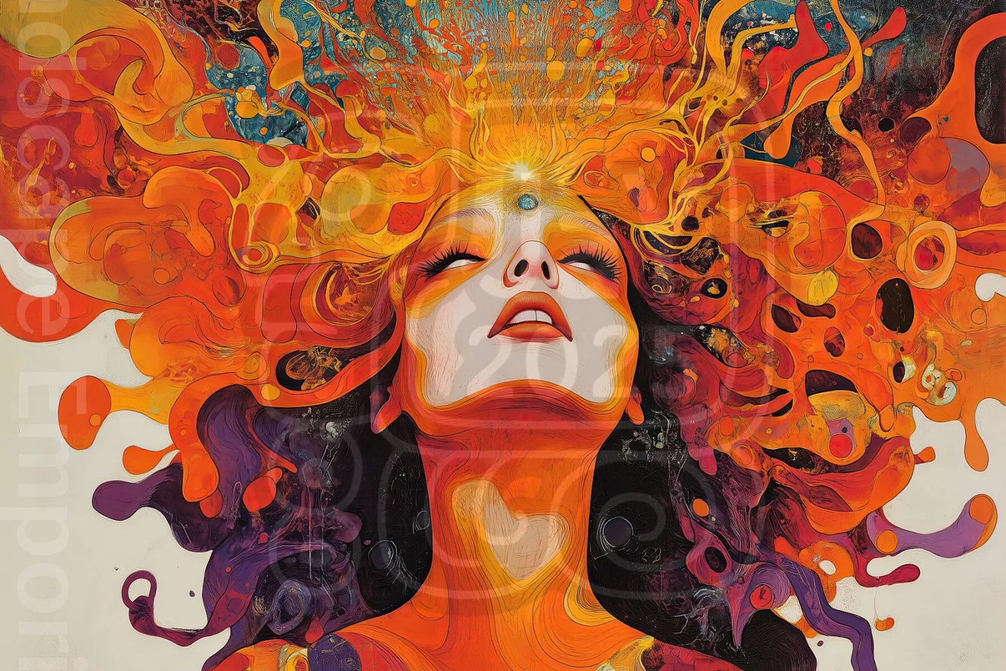 Psychedelic inspired wall art print for festival decor