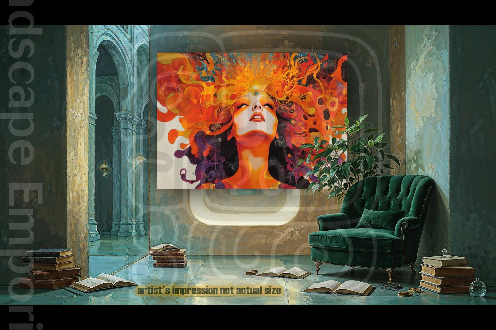 Funky Dory (26) 70cm x 100cm, 27.6inches x 39.4inches / Print only Giclée.Psychedelic inspired wall art print for festival decor