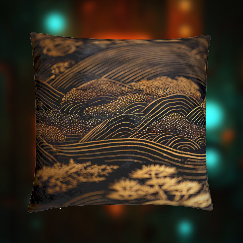 Keeper of the Golden Archive – Zen Scholar Cushion Cover