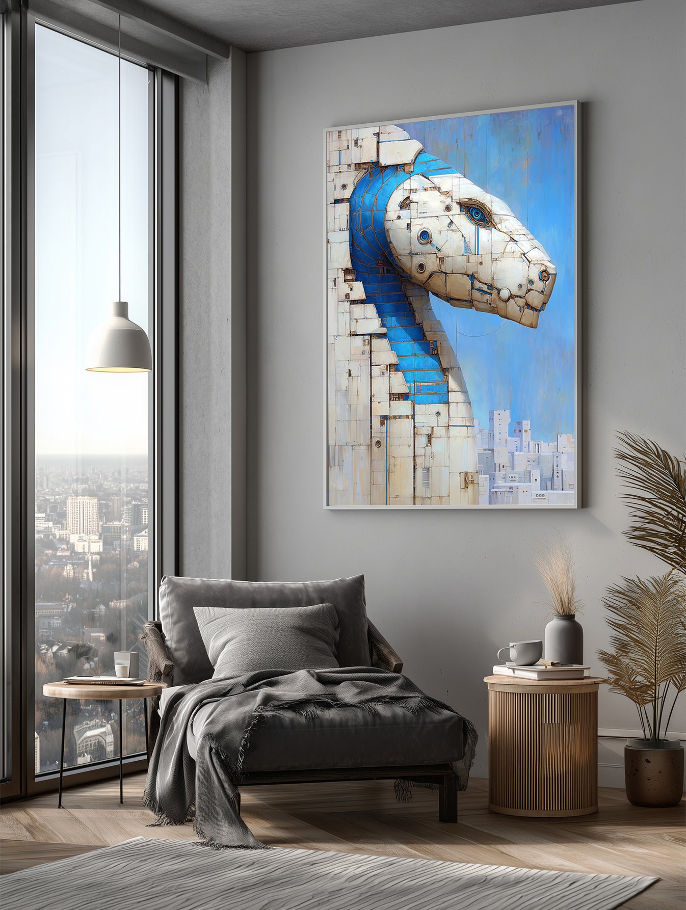 Aegean Sentinel | Futuristic Serpent Wall Art Print