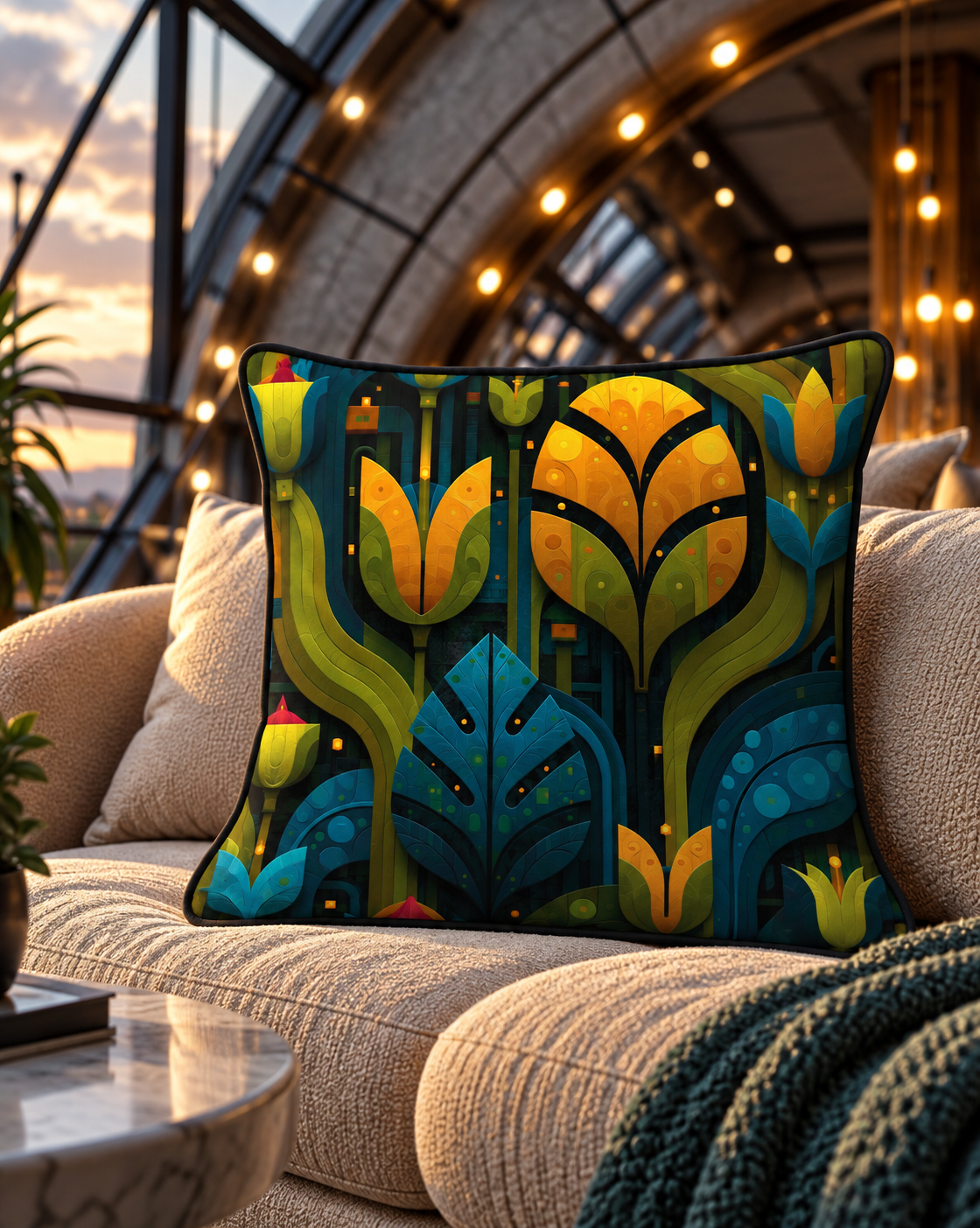 Archive Temple | Machine Rainforest Cushion