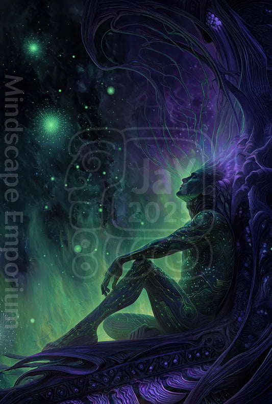 Futuristic android design – unique art print for wall decor