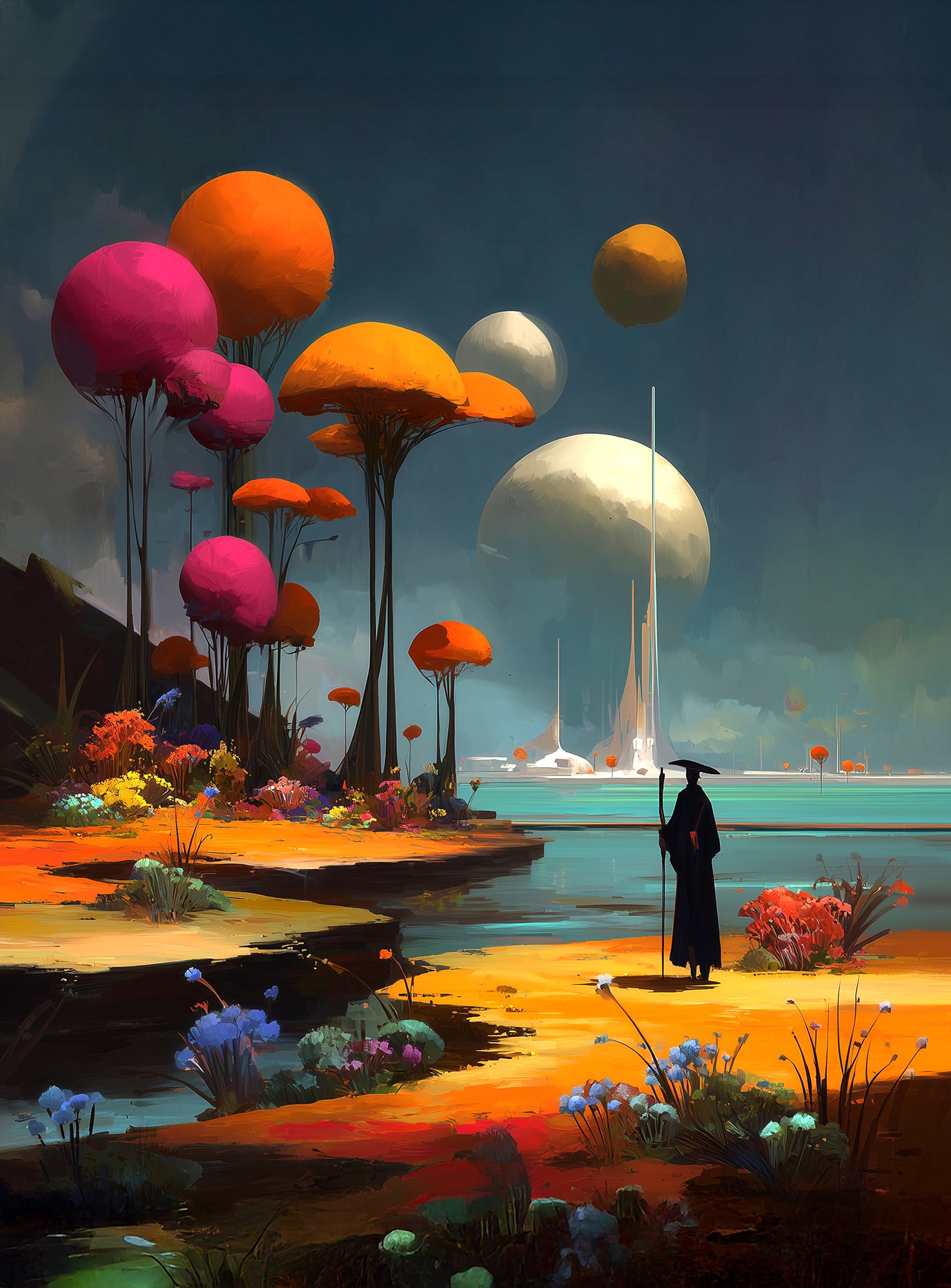 Cosmic shores wanderer Hahnemühle Photo Rag Fine Art Print