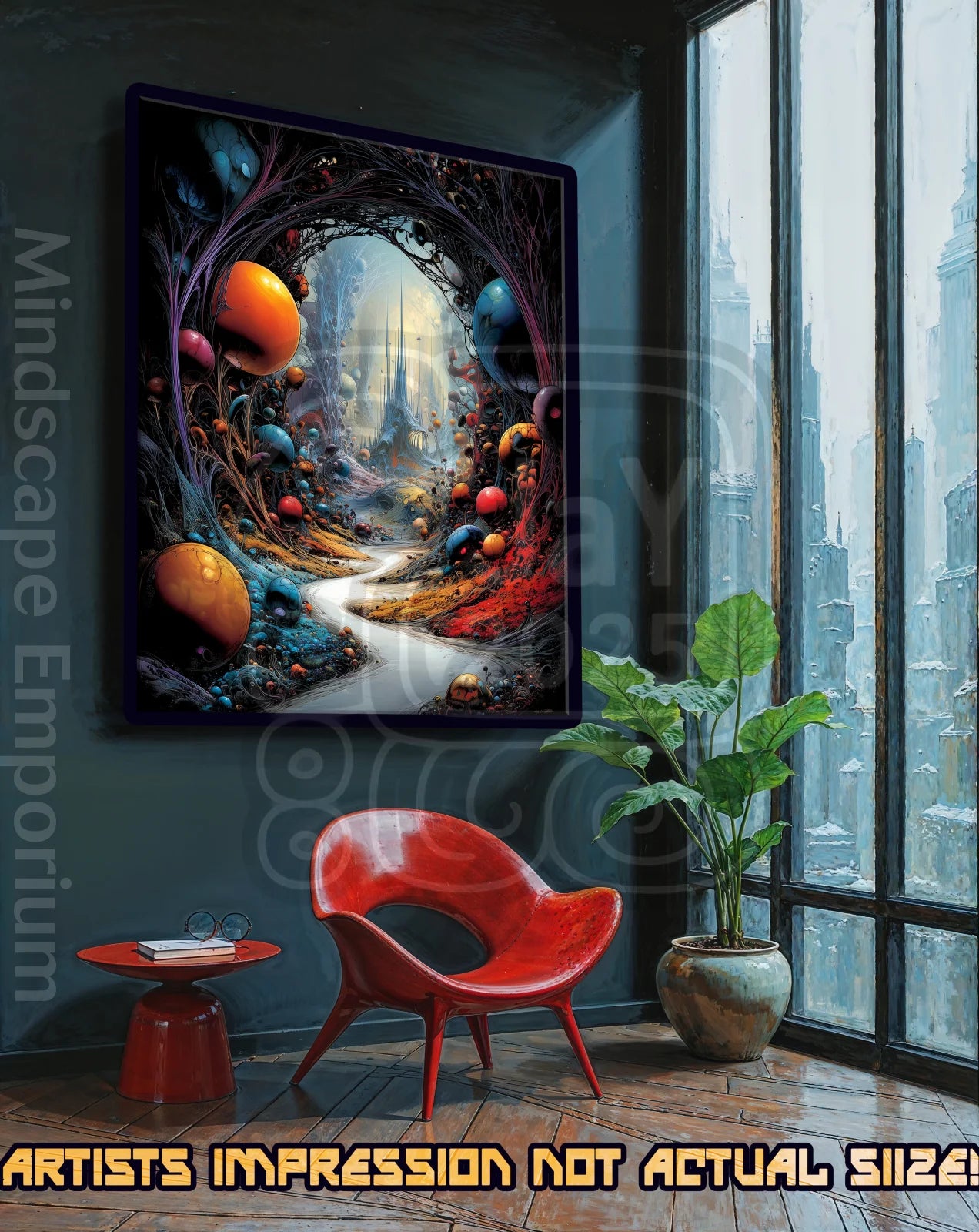 Path of the Fractal Bloom 2 70cm x 100cm, 27.6inches x 39.4inches / Print only Giclée.office wall art print