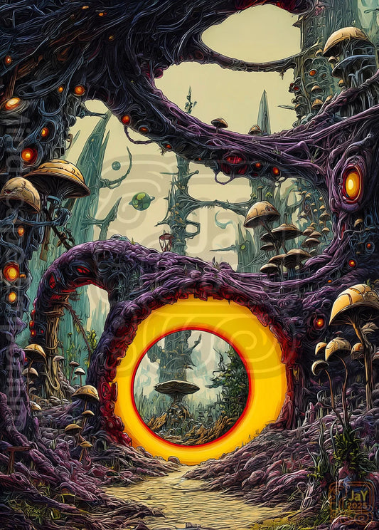 Sci-fi inspired digital artwork – modern abstract wall print