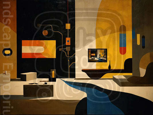 Contemporary surreal artwork wall print for office design