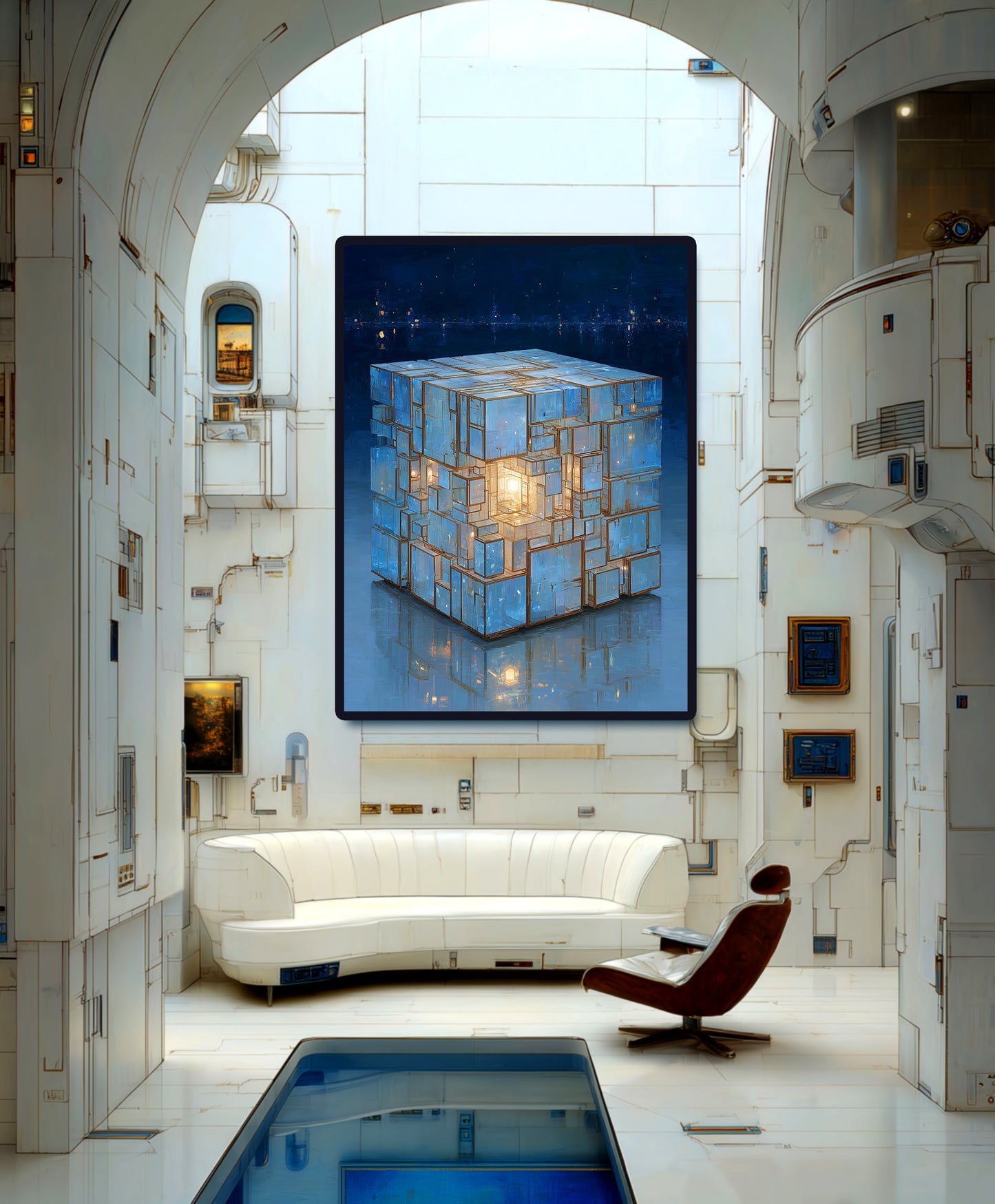 Luminous Core | Architectural Cube Wall Art Print