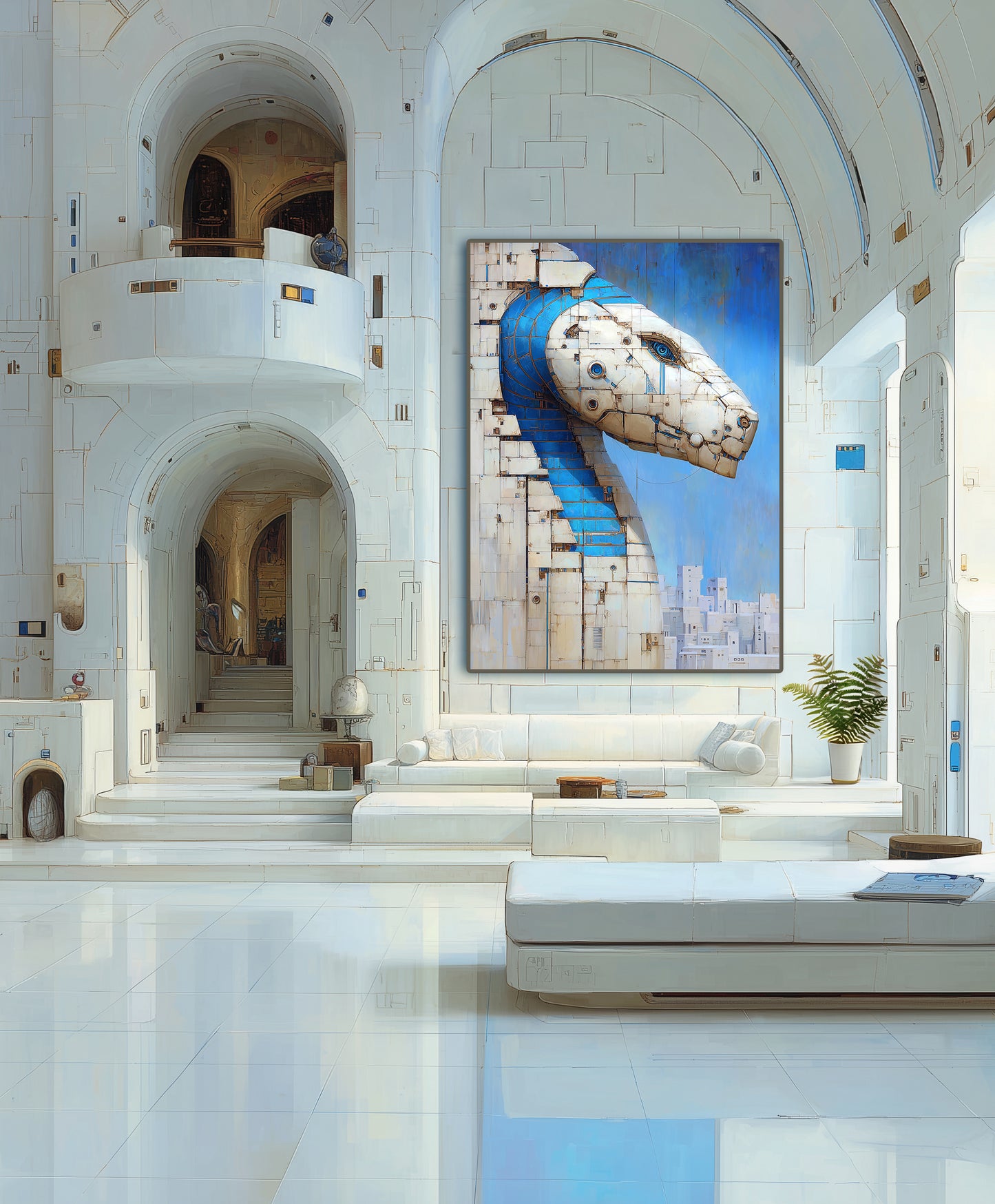 Aegean Sentinel | Futuristic Serpent Wall Art Print