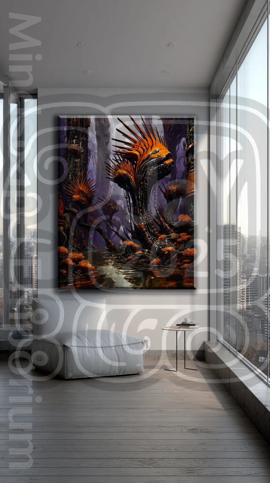 Sentinels of the Selenic Marsh 70cm x 100cm, 27.6inches x 39.4inches / Print only Giclée.Metaphysical artwork poster print for spiritual spaces