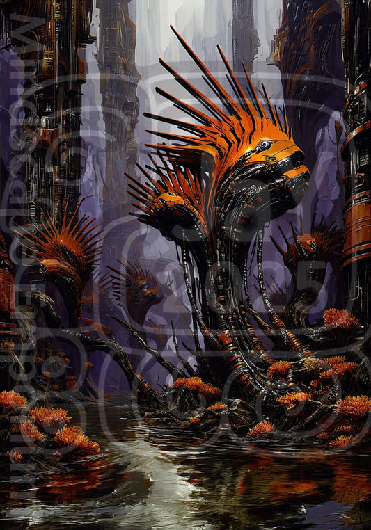 Unique fantasy art print – digital visionary wall decoration