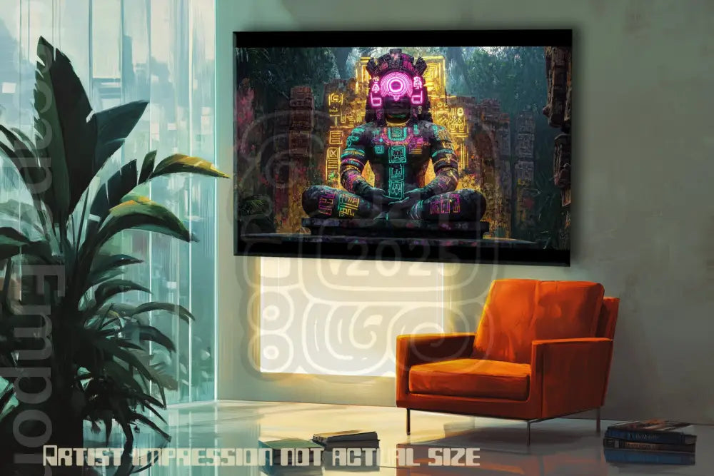 SonicMayan 70cm x 100cm, 27.6inches x 39.4inches / Print only Giclée.Psychedelic inspired wall art print for festival decor