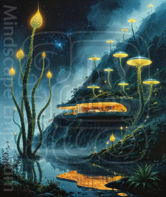 Futuristic cyber artwork – contemporary wall art print decor