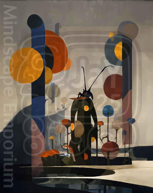 Contemporary surreal artwork wall print for office design
