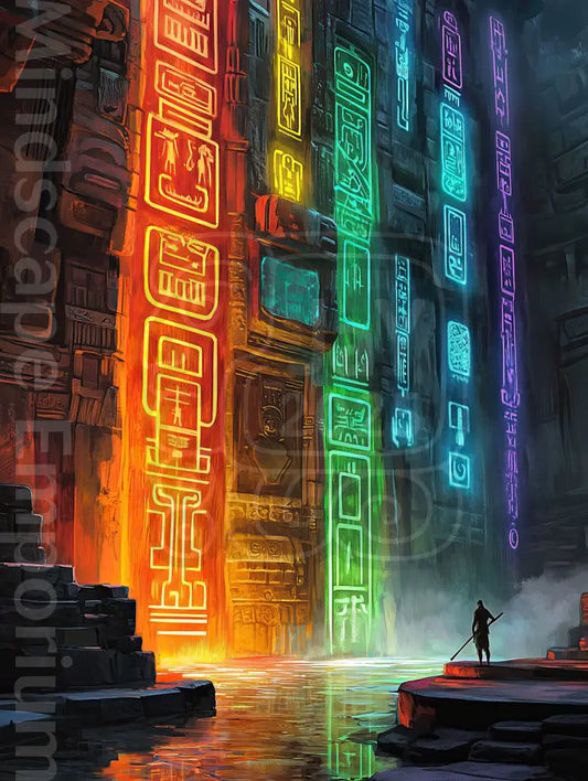 Unique fantasy art print – digital visionary wall decoration