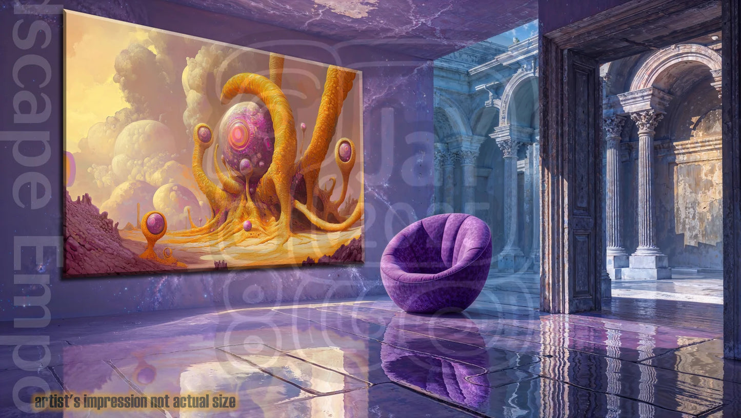 Formation 70cm x 100cm, 27.6inches x 39.4inches / Print only Giclée.Sci fi fantasy landscape art print cosmic alien world giclee wall decor