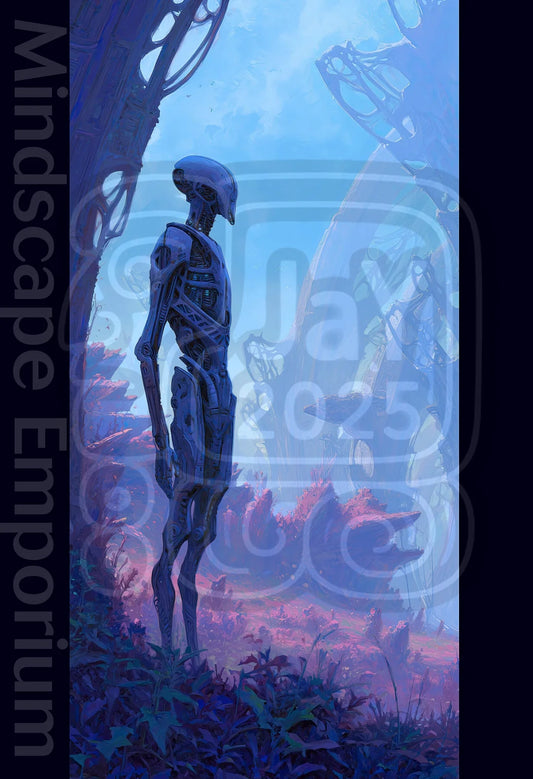 Futuristic surreal wall poster – cosmic artwork for home